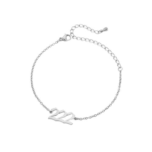Angel Numbers Adjustable Stainless Steel Anklet Bracelet