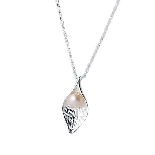 Collier perles argent 925 feuille : l'élégance bohème chic et rétro