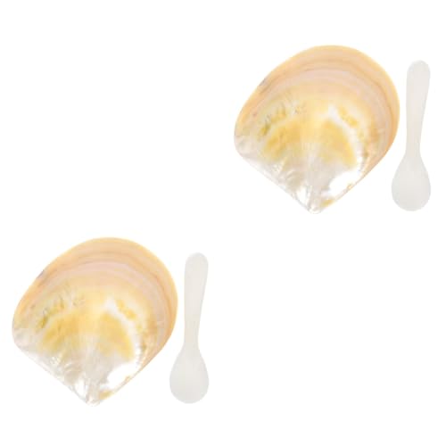 SOLUSTRE 2 Sets Seashells Decor Home Shell Craft Caviar Plates Set Hotel Caviar Holder Unique Shell Adornment