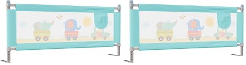 Image of LuvLap Comfy Baby Bed Rail Guard (180cmx72cm), Bed Rails for Baby & Toddler Safety, Portable, Adjustable Height, Single Side Bed Rail, Pack of 2, Printed Green