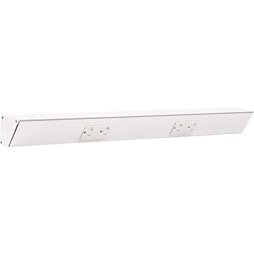 Task Lighting TR Series Angle Power Strip, 24 inch, 2 Dual Receptacles, White
