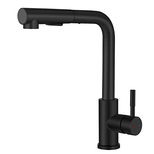YUANNY - Grifo de cocina de alta presión con ducha extensible giratorio 360°, monomando para fregadero, grifo de cocina, 2 tipos de chorros Cover