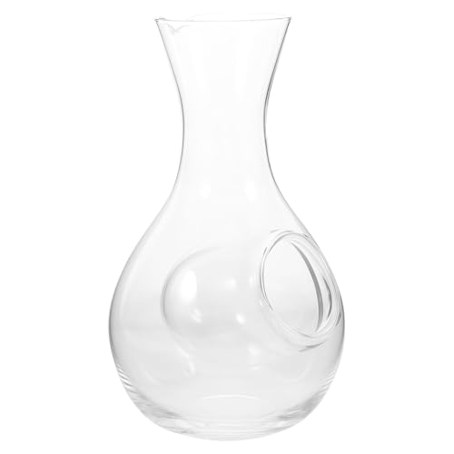 VICASKY Carafe à Saké en Verre 400ml Poche Glacée Intégrée et Encoche Pouce, Distributeur de Vin Refroidissant pour Réceptions et Usage Domestique, Récipient à Liqueur Japonerie