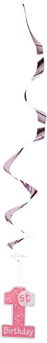 1st Birthday Whirls (pink) (5/Pkg)