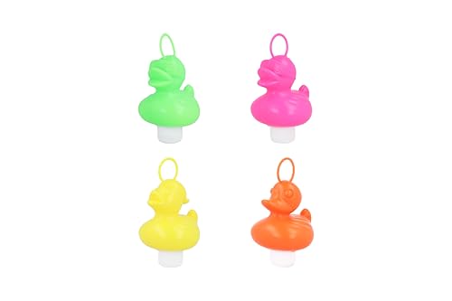 Henbrandt Pack of 20 Weighted Ducks with Hooks 7cm Plastic Ducks in 4 Neon Colours Kids Bath Toys Paddling Pool Hook the Duck Fairground Game Fundraiser Summer Fun for Boys and Girls