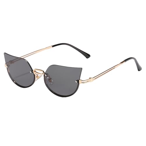 Lunettes de soleil sans cadre pour femmes à demi-monture mode dégradée