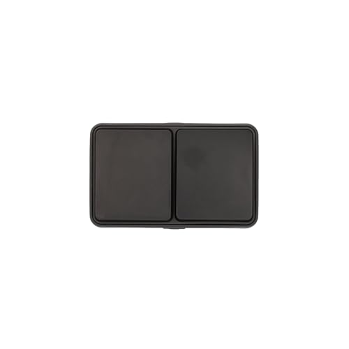 UNITEC Kombination Aus- / Wechsel-Schalter und Steckdose AP/FR Aqua, IP54, Aufputz, feuchtraumtauglich, für Innen- & Außenbereich anthrazit, 1 Stück