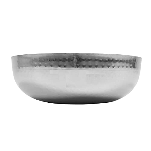 Image of Stainless Steel Cookware Hammered Without Handle Tasla /Kadhai- Silver (1500ml(10 No.))
