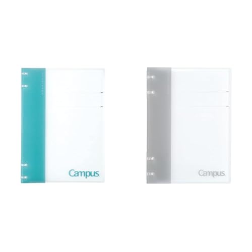 【セット買い】コクヨ(KOKUYO) ルーズリーフ バインダー B5 キャンパス ノートのように使えるバインダー 26穴 ライトブルー ル-NP704LB + ルーズリーフ バインダー A5 キャンパス ノートのように使えるバインダー 2×2リング グレー