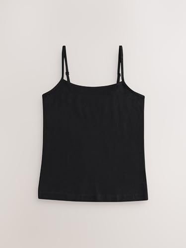 NEXT Mädchen Trägertops mit Spaghettiträgern, 3er-Pack Schwarz 86-92