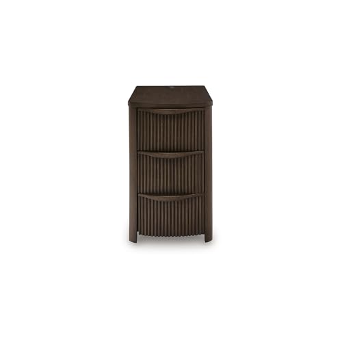 Signature Design by Ashley Camdill Chairside Contemporary End Table with USB Port and Charging Station, Dark Brown by Signature Design by Ashley - Used condition - Image 4