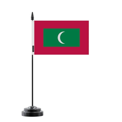 Drapeau de table Maldives en textile résistant finition soignée