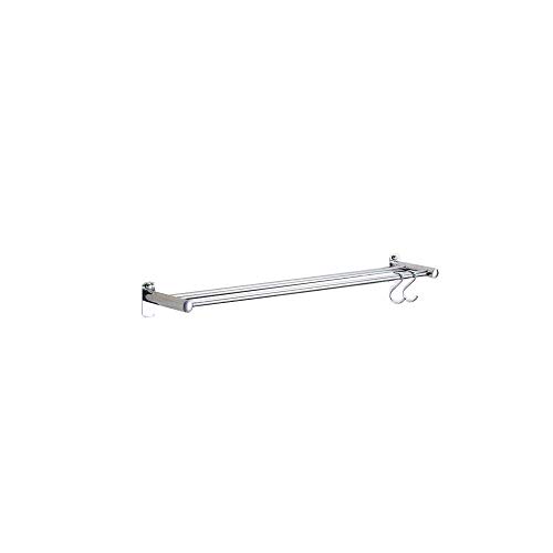Porte-serviettes double pôle 50cm en acier inoxydable durable pour douche
