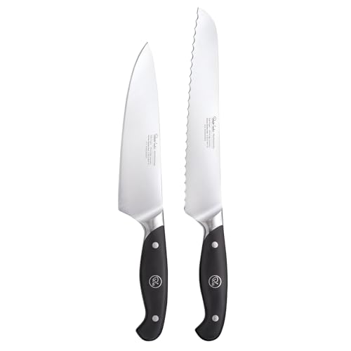 Robert Welch Professional Essential Knife Set, 2 Piece. Crafted from German 1.4116 Stainless Steel. Bread Knife 22cm/8.5", Chef's Knife 18cm/7.5".