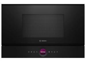 Bosch BEL7321B1, Serie 8 Einbau-Mikrowelle, Schwarz, 38 x 60 cm, 900W, Türanschlag Links, AutoPilot 10 mit 10 Automatikprogramme, Reinigungsunterstützung, TFT-Touchdisplay, LED-Beleuchtung