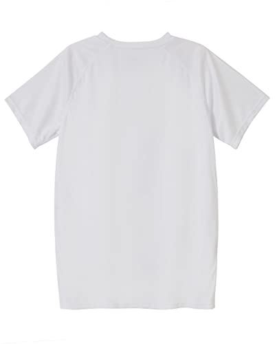 Willit Boy's Rash Guard Swim Shirts Short Sleeve Upf 50+ Sun Protection Shirt Youth Spf Fishing Quick Dry Shirt White M #TOP1