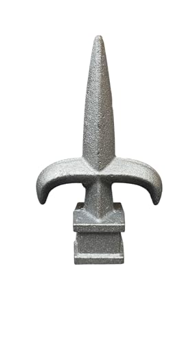 Image of Cast Iron Fence Finials, Multiple Decorative Styles & Sizes, 1 /2 inch to 1 inch Inch Square and Round Spears, Fleur de Lis Design (1 /2 inch Rocket SQ, 10)