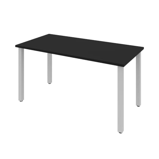 Bestar Table with Square Metal Legs, 30 x 60, Black