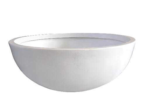 Decora Bowl Tropic Pot (Stone White)(Large)(BT22)(with Drainage Hole) || Pots for Plants Polymer || Lightweight || Indoor-Outdoor || Non-Breakable || Non-Fading || Plant Directly ||