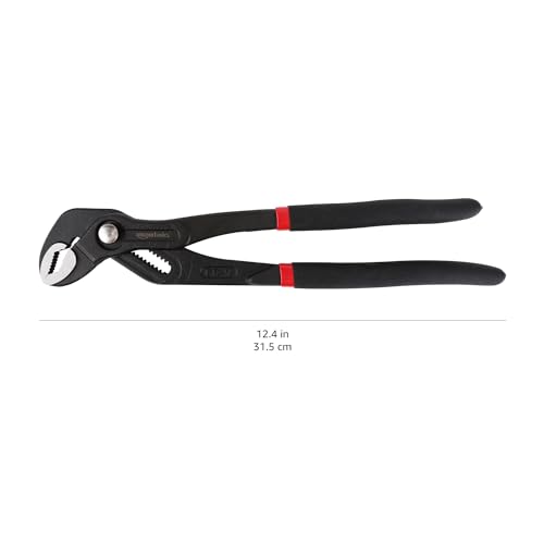 Amazon Basics Quick Release Water Pump Pliers 12" Grooved Slip Joint, Black