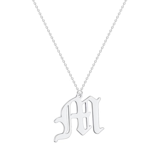 Collier M initial style arabe indien en or finition vintage bohème