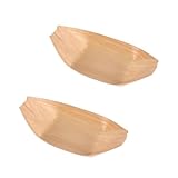 MOTHNUR 100 Piezas Bandejas Desechables Pequeñas de Madera Forma de Barco para Aperitivos Sushi y Snacks para Eventos Bodas Picnics y Catering
