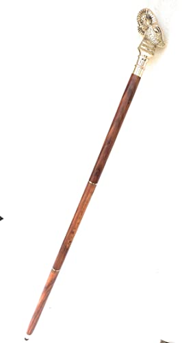 Handmade Walking Stick Brass Handle Wooden Cane 36" Rosewood Stylish Derby Gift Idea Grand Father Mother In Law Grandpa Grandma Gifts (Goat Polish) #TOP5