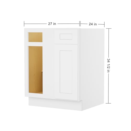 Image of Furinno Shaker Blind Bases Kitchen Cabinet, Ready to Assemble, 24 D x 36 W x 34.5 H, White