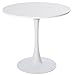 GreenForest Round Dining Table Mid-Century Modern Tulip Pedestal Leisure Table with Srong Metal Base, White