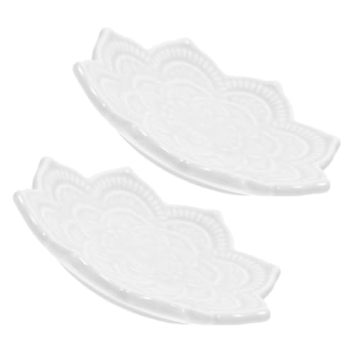 BATHVEVE 2piezas Bandeja De Cerámica Irregular Con Diseño Mandala Flor Para Joyas y Objetos Pequeños Organizador Multifuncional Plato Decorativo