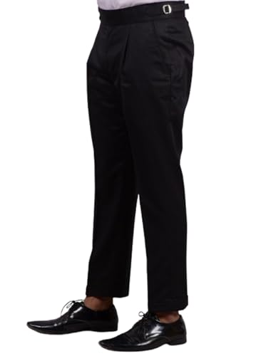 Image of FASHIONEMPIRE Men's Formal Trousers Front Pleated Double Button Gurkha Zion Pant Slim Fit | Stylish Formal Pant for Party and Casual Wear