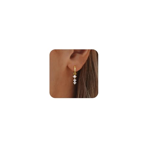 Dangle Pearl Earrings 14k Gold Plated