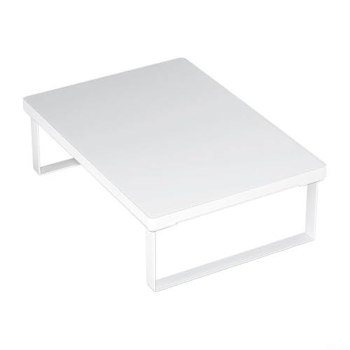 Soporte antideslizante para horno microondas, organizador de encimera de cocina ajustable, estante de microondas expandible, para sala de estudio, dormitorio, 40 x 30 x 8,5 cm (blanco)