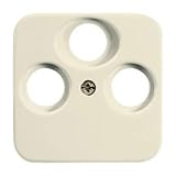 Zentralscheibe, weiß, SI/Reflex SI, Abdeckungen für Datenkommunikation, Zentralscheibe als Abdeckung für handelsübliche Antennensteckdosen Mit 3 Anschlüssen. Radio/TV/SAT. Mit zentraler Befestigung M3.