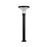 Gama Sonic Vantage Bollard Solar Pathway Light, Black Aluminum, Large 10" Diameter, 31" Tall Height, UltraBright 200 Lumens, Warm White 2700K LED, Waterproof Outdoor Landscape, 314B50000 (1 Pack)