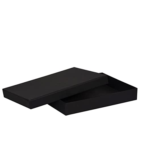 Aucomptoirdesboites Boîte cadeaux ultra-plate noire en carton rigide format A5 - Résitante à l'écrasement - Anniversaire - Coffret de présentation - Noel - luxe – vue 2