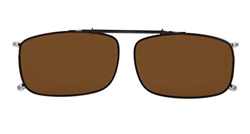 Eyekepper Metal Frame Clip On Sunglasses Polarized Brown Lens With Spring Draw Bar 54 * 34MM