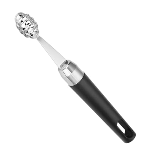Healifty Cuchara para Frutas de Acero Inoxidable Cuchara para Melón con Diseño Panal Negro Herramienta Práctica para Hogar y Restaurante Fácil de Limpiar y Usar para Sandía y Melón