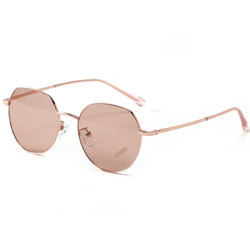 Lunettes de soleil rétro en métal vintage avec verres de forme ovale UV400