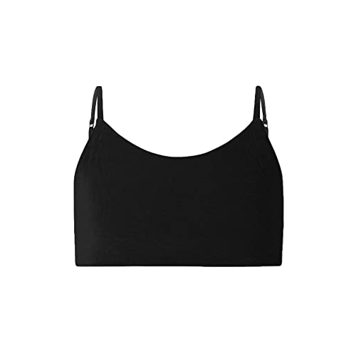 Bleum Neutral Training & First Bra - Ultra Soft Cotton Fabric Reversible for Teens (10, Black-Boysenberry)