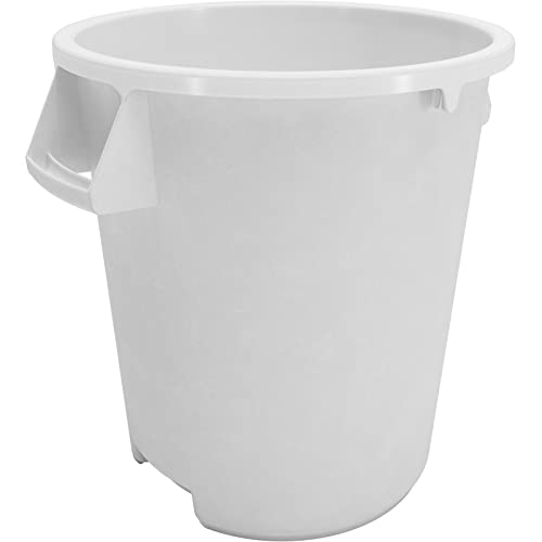 Carlisle FoodService Products Bronco Round Waste Bin Trash Container 10 Gallon - White - Pack of 1 #1