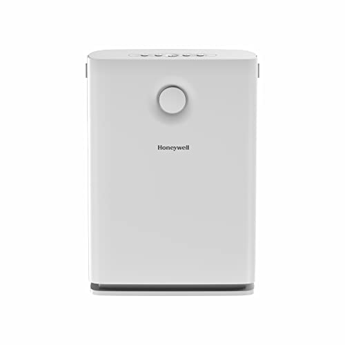 دستگاه تصفیه هوا Honeywell Air Touch V3 برای اتاق متوسط، خانه و محل کار – 43.2 متر مربع / 465 متر مربع. Ft، CADR 300 m³/h، فیلتر 5 مرحله ای با فیلتر H13 HEPA و کربن فعال، حذف 99.99٪ آلاینده ها - سفید