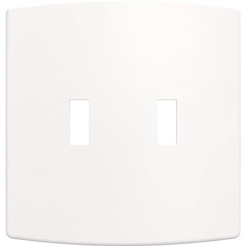 Franklin Brass Soft Modern (3-Pack) Decorative Light Switch Cover Pure White 2-Gang Wall Plate Double Switch/Toggle Plate Covers Electrical Outlet Covers W42468K-PW-CP