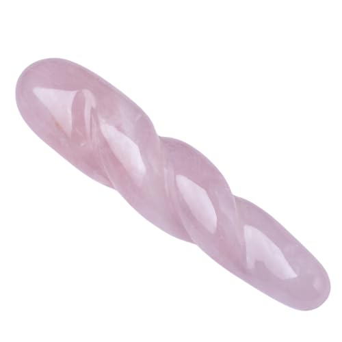 YOUNAIERZX Natural Rose Quartz Crystal Healing Wand, Pink, Crystal Massage Wand Yoni, 7.58 Inch Length, Spiritual Meditation