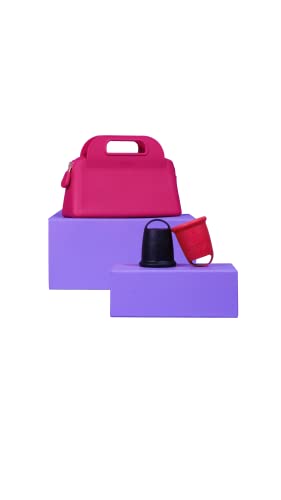 Beppy Cups CHERRY (Rot/Schwarz) 2 Menstruationstassen ohne Stiel, mit Auslaufschutz - hypoallergen & latexfrei - für mehr Freiheiten während der Periode (Liebe, Sauna, Sport, Schwimmen) Cover