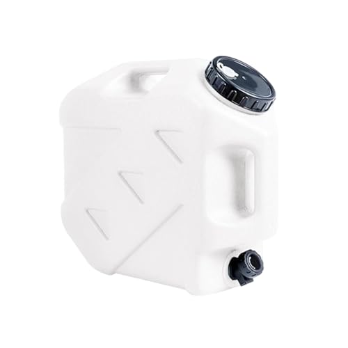 Sharplace Bidón de Agua con Cesta de Transporte Y Asas, 15 litros, Caudal Regulable, Ideal para Camping, Mochilerismo Y Barbacoas, Blanco
