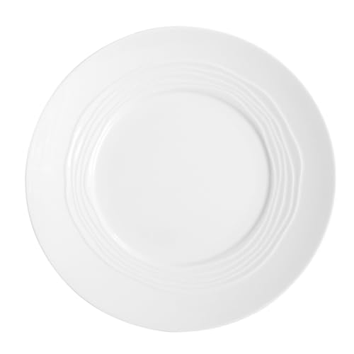 Médard de Noblat - Assiette plate - D27.5 cm - Onde - Porcelaine - Lot de 6 - Blanc