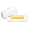 Sweese Butter Dish with Lid Porcelain Butter Keeper 78 Inch Butter Holder with Handle Cover Butter Container Perfect for East West Coast Butter White