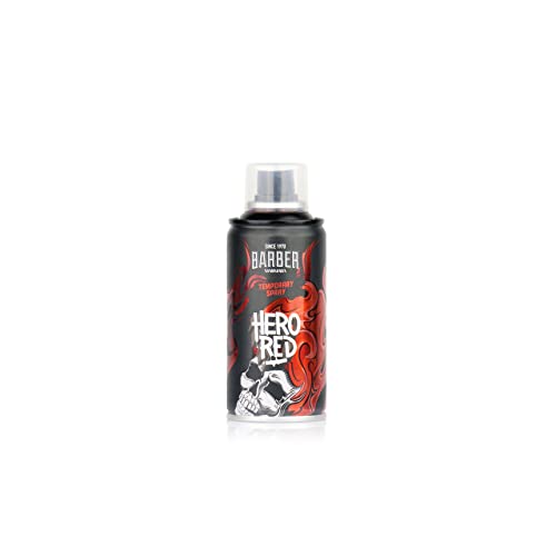 BARBER MARMARA laca de color para peluquería - 150ml spray de color para el cabello para disfrazarse y maquillarse para carnaval, Halloween y fiestas temáticas - tinte para el cabello (Hero Red)