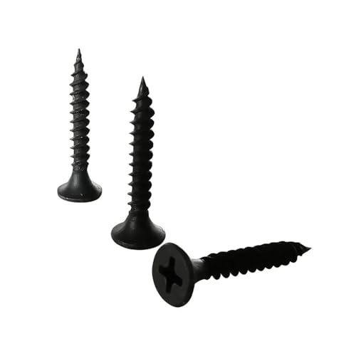 TSIOHKBS 50pcs M3.5 Reinforced KA Phillips Countersunk Head Self Tapping Screw Galvanized Cross Flat Head Wood Screw Drywall Nail (50mm)